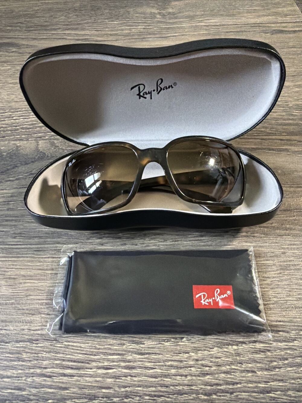 Ray-Ban Brown Gradient Tortoise Sunglasses Made Italy w/ Case Designer Women's